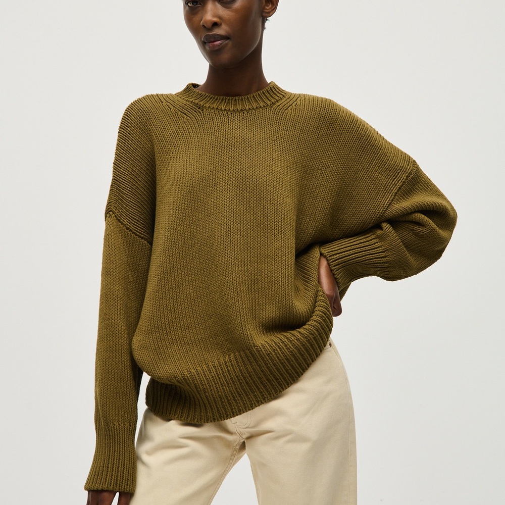 Babaa Irish Moss No 16 Cotton Crew Neck Sweater